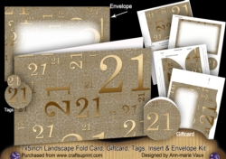 Gold Lace 21 Landscape 7x5inch Card & Envelope Mini Kit