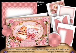 New Baby Girl 7x5inch Landscape Card & Envelope Mini Kit