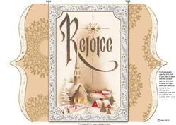 Christmas Rejoice Church Bracket Shape Lace Card