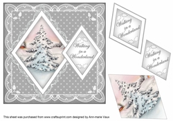 Snow Tree Walking in Wonderland 7in Double Diamond Topper