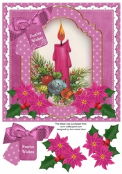 Cerise Candle Festive Wishes 8in Step by Step