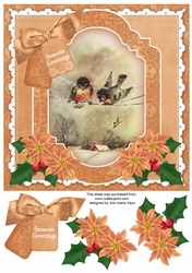 Christmas Cheeky Birds Seasons Greetings 8in Step by Step