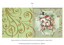 Reindeer and Snowman Square Style Matching Card
