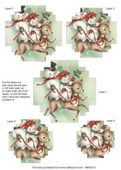 Reindeer and Snowmen Ex Style Matching Pyramid Toppers