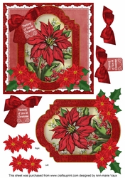 Red Poinsettia Thinking of You at Christmas 6in Step by Step