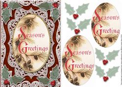 Seasons Greetings A5 Lace Oval Card Front Step by Step