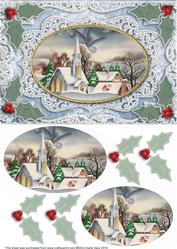 Christmas Village Church A5 Lace Card Front Step by Step