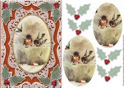 Watching Christmas A5 Oval Lace Card Front Step by Step