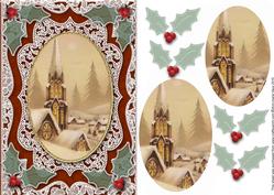 Silent Night A5 Oval Lace Card Front Step by Step