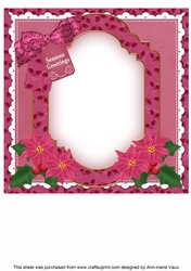 Pink Bells Seasons Greetings 8x8inch Fancy Insert Panel