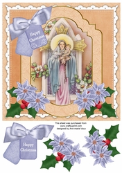 Mother Mary Happy Christmas 8x8inch Step by Step