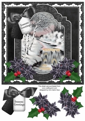 Black Stream Seasons Greetings 8x8inch Step by Step