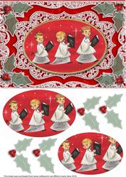 3 Choirboys A5 Lace Oval Card Front Step by Step