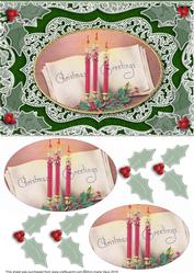 Christmas Greeting Candles A5 Card Front Step by Step