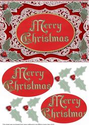 Merry Christmas A5 Lace Oval Card Front Step by Step