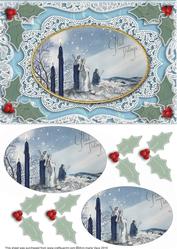 Glad Tidings A5 Lace Oval Card Front Step by Step