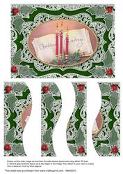 Christmas Greeting Candles Lace Swirvey Side Stacker