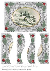 Christmas Snow Village Lace Swirvey Side Stacker