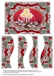 Christmas Red Candles Lace Swirvey Side Stacker