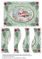 Sleeping Santa Lace Swirvey Side Stacker