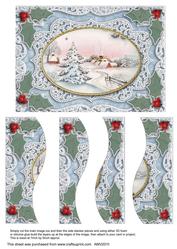 Snowy Christmas Tree Lace Swirvey Side Stacker