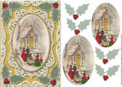 Going to Christmas Church A5 Lace Card Front