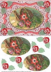 Anemone Basket A5 Lace Oval Card Front Step by Step