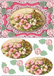 Apple Blossom A5 Oval Lace Card Front Step by Step