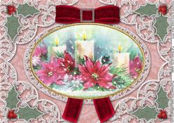 Christmas Candle Trio Velvet and Lace A4 Sheet