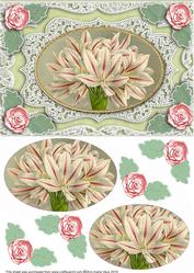 Amarylis A5 Oval Lace Card Front Step by Step