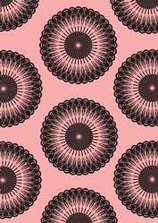 Geo Black Circles Pink Backing Paper