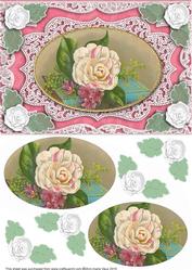 Camillia A5 Lace Card Front Step by Step