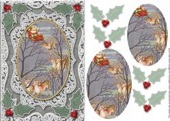 Santa and Reindeer A5 Card Front Step by Step