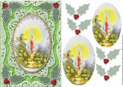 Christmas Candle Lantern A5 Lace Card Front Step by Step