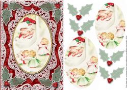 Santa and Cherubs A5 Card Front Step by Step