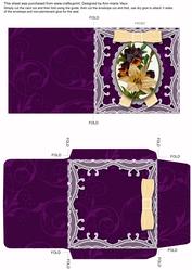 Lily and Pansey Mini Lace Card and Matching Envelope Sheet