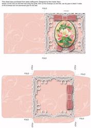 Pink Blossom Mini Lace Card and Matching Envelope Sheet