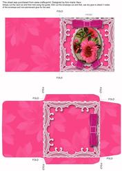 Pink Cherry Blossom Mini Card and Matching Envelope Sheet