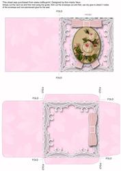 Pink Roses 1 Mini Card and Envelope Matching Sheet