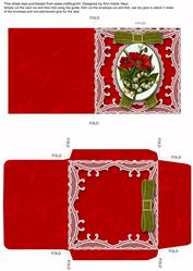 Poppies 2 Mini Lace Card and Matching Envelope Sheet