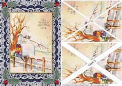 Merriest Christmas A5 Lace Card Front Side Step Stacker