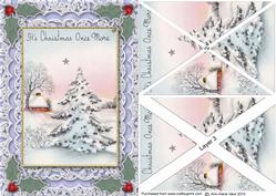 Christmas Once More A5 Card Front Side Step Stacker