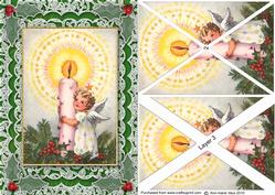 Candle Angel A5 Lace Card Front Side Step Stacker