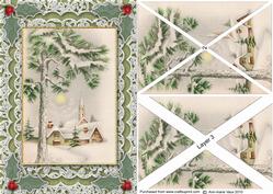 Christmas Morning A5 Lace Card Front Side Step Stacker
