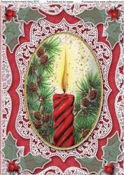 Christmas Candles A4 Lace Picture Sheet