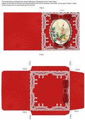 Christmas Candle Mini Card and Matching Envelope Sheet