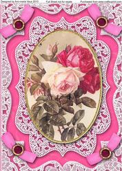Pink Roses A4 Lace Picture Sheet