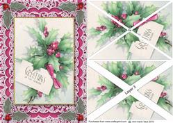 Greetings of the Season A5 Card Front Side Step Stacker