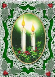 Christmas Candle Duo A4 Lace Picture Sheet