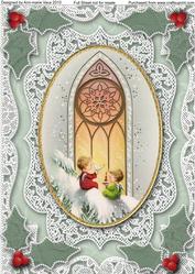 Christmas Church Window A4 Lace Picture Sheet